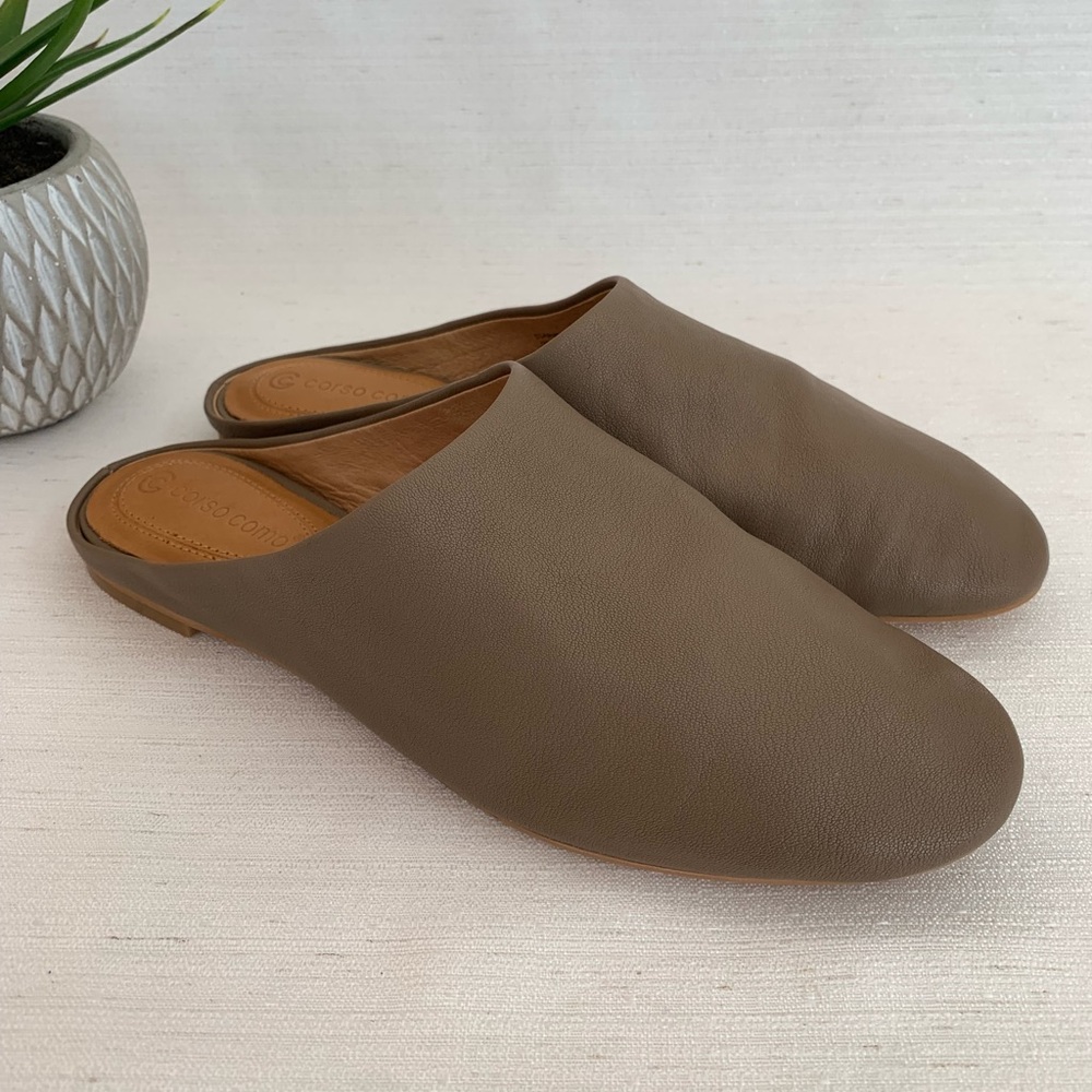 New Corso Como Briannah Light Brown Leather Mules Woman’s 7M